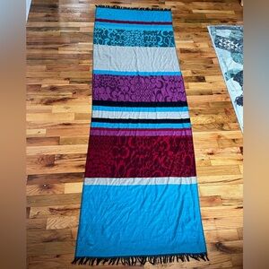 Coach | Classic Monogram Multicolor Striped Scarf with Fringe